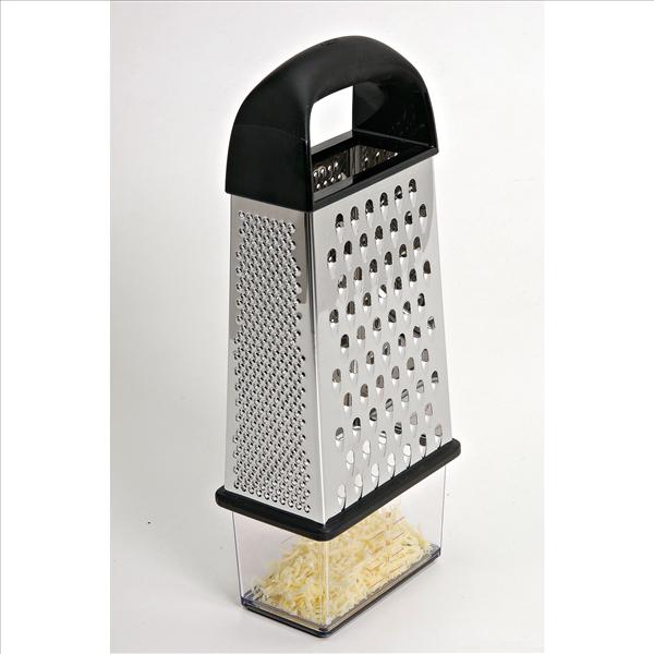 Râpe 4 faces OXO Good Grips avec récipient – Boîte intelligente pour râper fromage, légumes et zestes