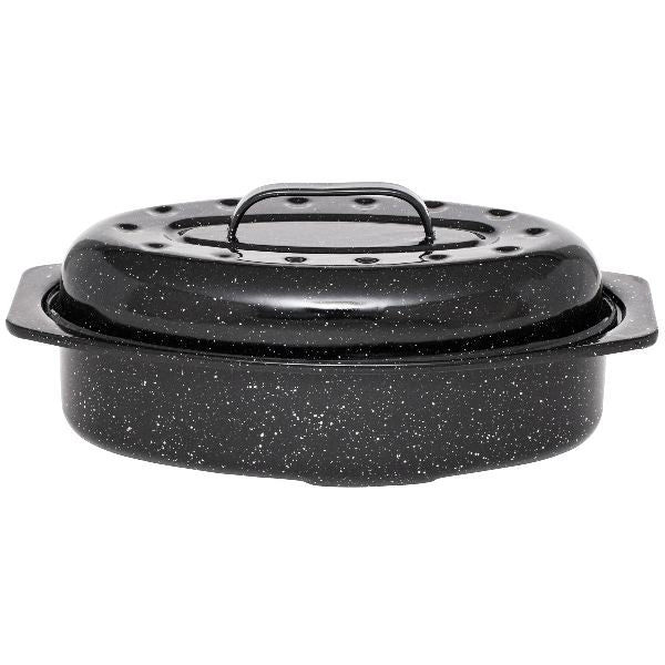 Cocotte Roaster Warmcook ovale – acier carbone émaillé céramique, cuisson sans matière grasse