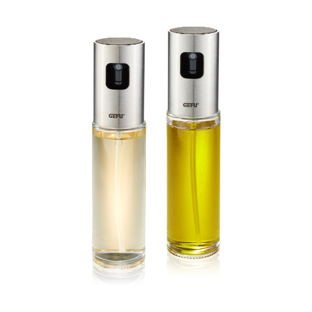 Pulvérisateur huile & vinaigre GEFU Neva – Duo verre inox 100 ml, spray précis
