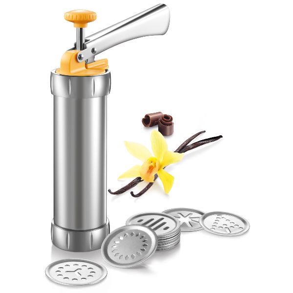 Presse à biscuits TESCOMA Delicia – 20 formes, Acier Inox, Facile et Créatif