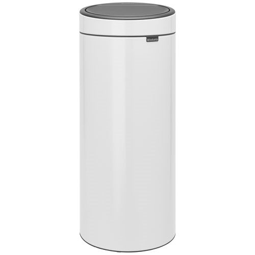 Poubelle Brabantia Touch Bin 30 L Blanc – Ouverture Soft-Touch, Design Élégant, Garantie 10 ans
