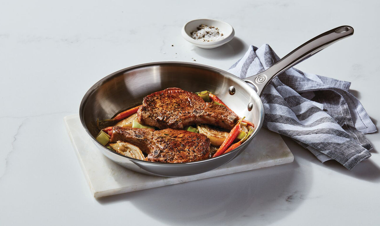 Poêle en Inox Signature Le Creuset – Technologie 3 couches, Compatible induction, Garantie à vie