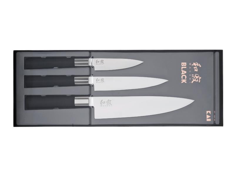 SET 3 COUTEAUX KAI WASABI BLACK