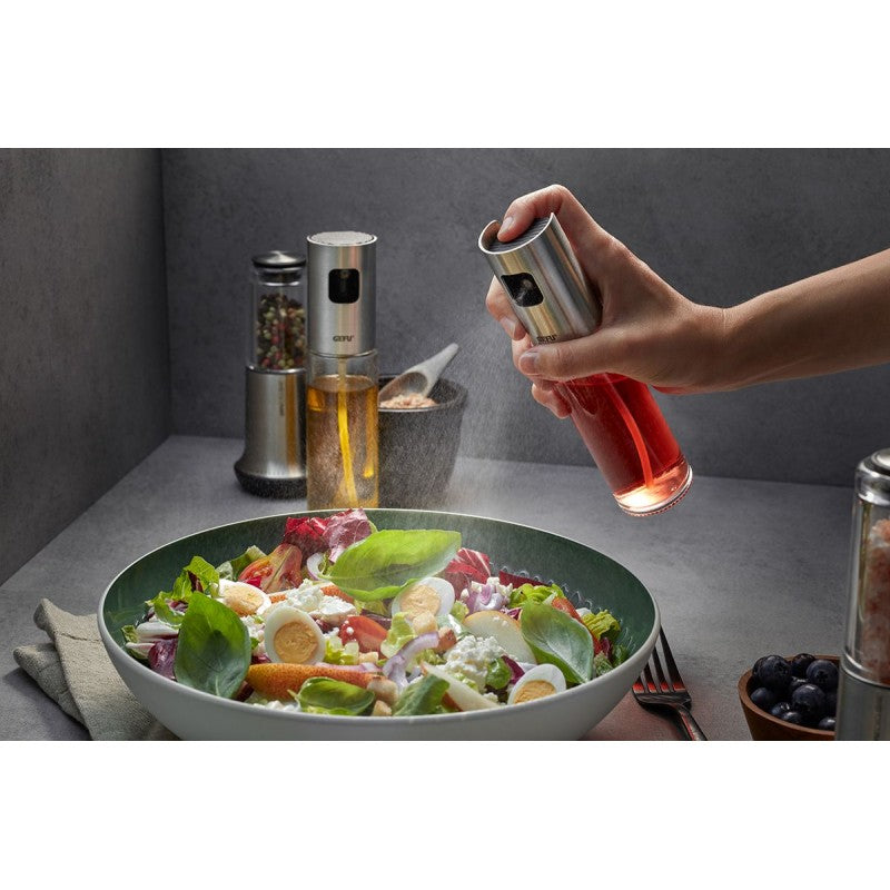 Pulvérisateur huile & vinaigre GEFU Neva – Duo verre inox 100 ml, spray précis