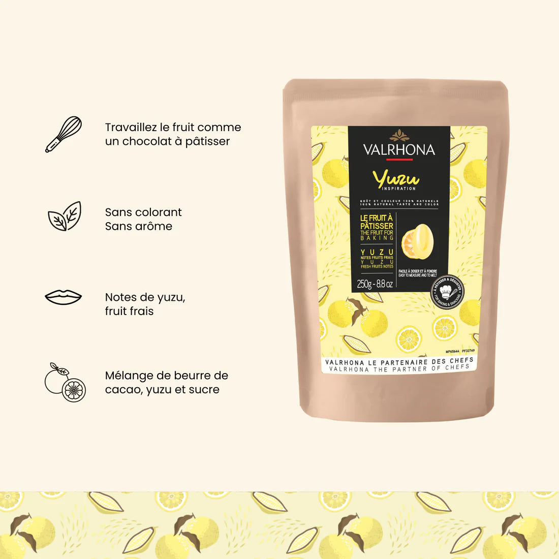 CHOCOLAT VALRHONA YUZU 250G