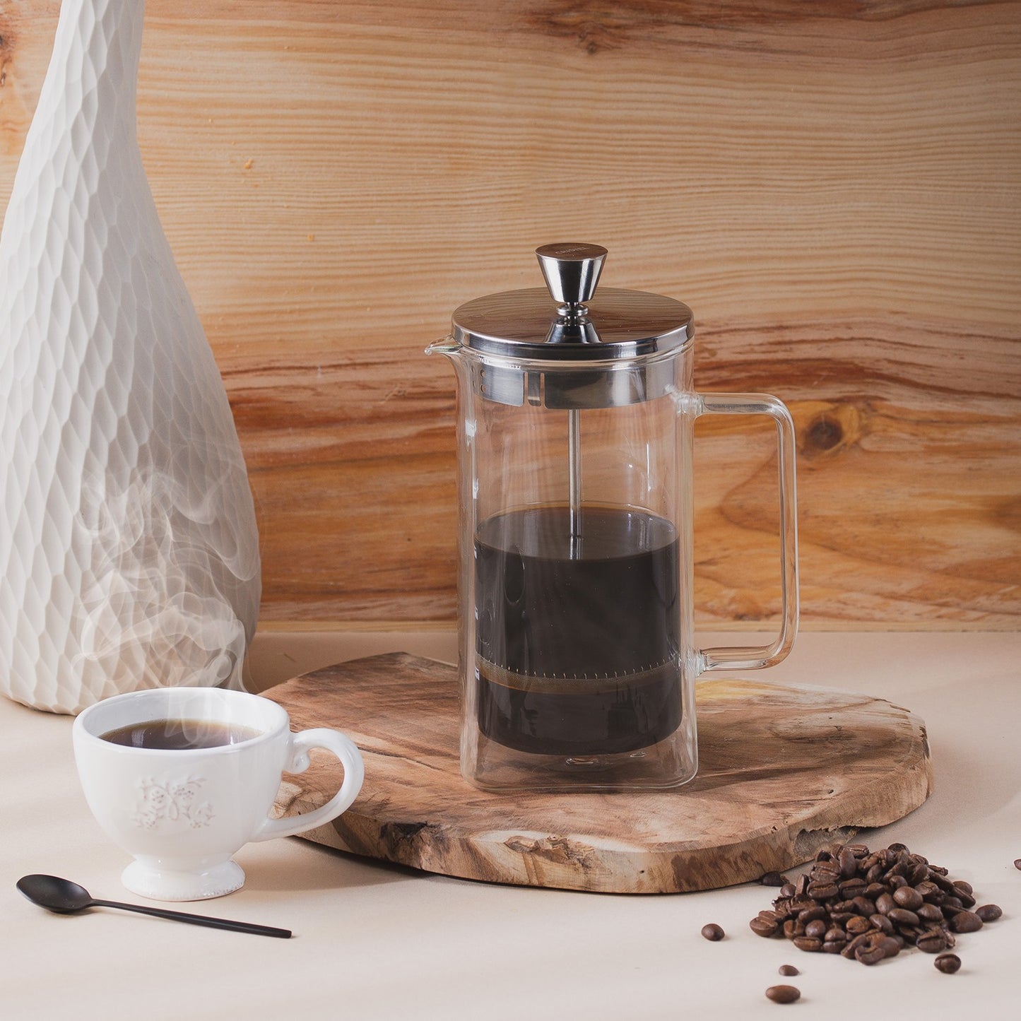 Cafetière à piston double paroi Robusta Cristel – Verre borosilicate et inox – 3, 5 ou 8 tasses
