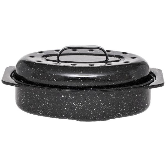 Cocotte Roaster Warmcook ovale – acier carbone émaillé céramique, cuisson sans matière grasse
