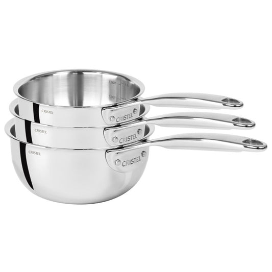 SERIE DE 3 CASSEROLES CRISTEL CASTEL PRO INOX