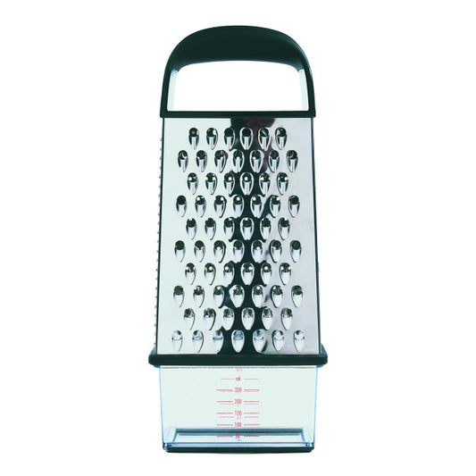 Râpe 4 faces OXO Good Grips avec récipient – Boîte intelligente pour râper fromage, légumes et zestes